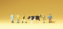 N Preiser 79080 - Cattle at market with miniature figures