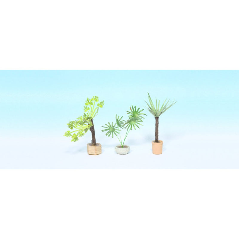 H0 Noch 14016 - Ornamental green plants in pots, 3 pieces