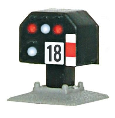 H0 Viessmann 4018 - Segnale con zoccolo di base senza palo. 2 LED rossi e 2 bianchi. Segnalazione Sh0 e Sh1.