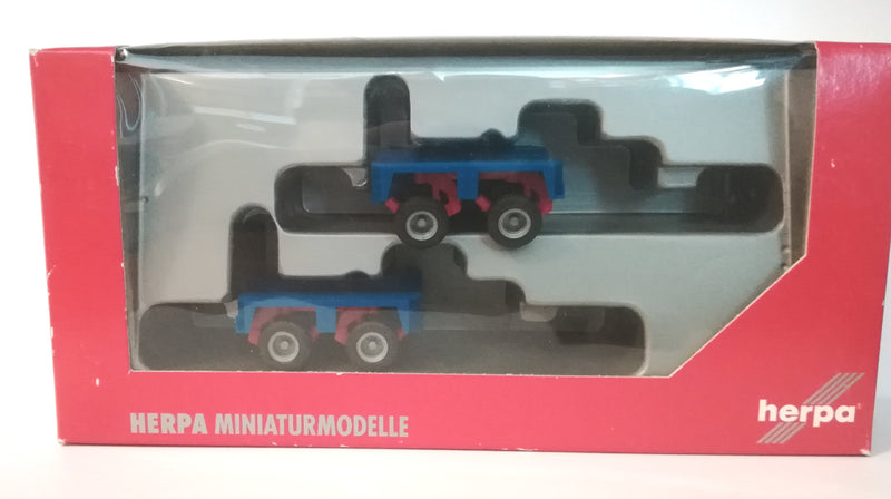 H0 Herpa 051613 - Confezione di 2 Carrelli 2 assi per camion