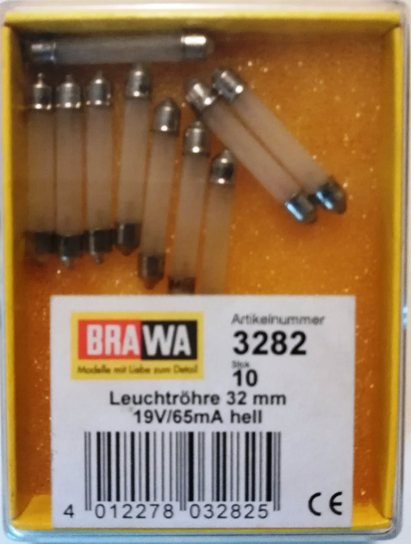 H0 Brawa 3282 - Confezione da 10 lampadine bianche 19V/65mA