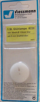 H0-N-Z Viessmann 6220 - Spare bulb clear, Ø 1,8 mm, 16 V, 30 mA, 2 blank wires