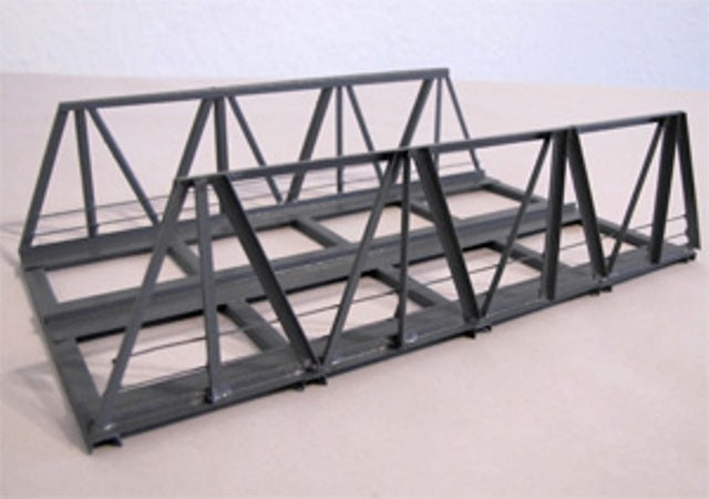 H0 Hack 10110 - Ponte doppio in metallo con barriere. Modello V18-2
